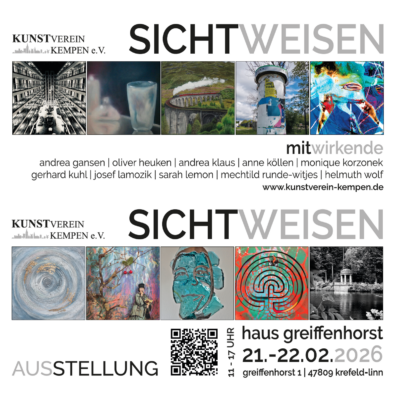 Mehr über den Artikel erfahren Ausstellung „Sichtweisen“ vom Kunstverein Kempen im Haus Greiffenhorst